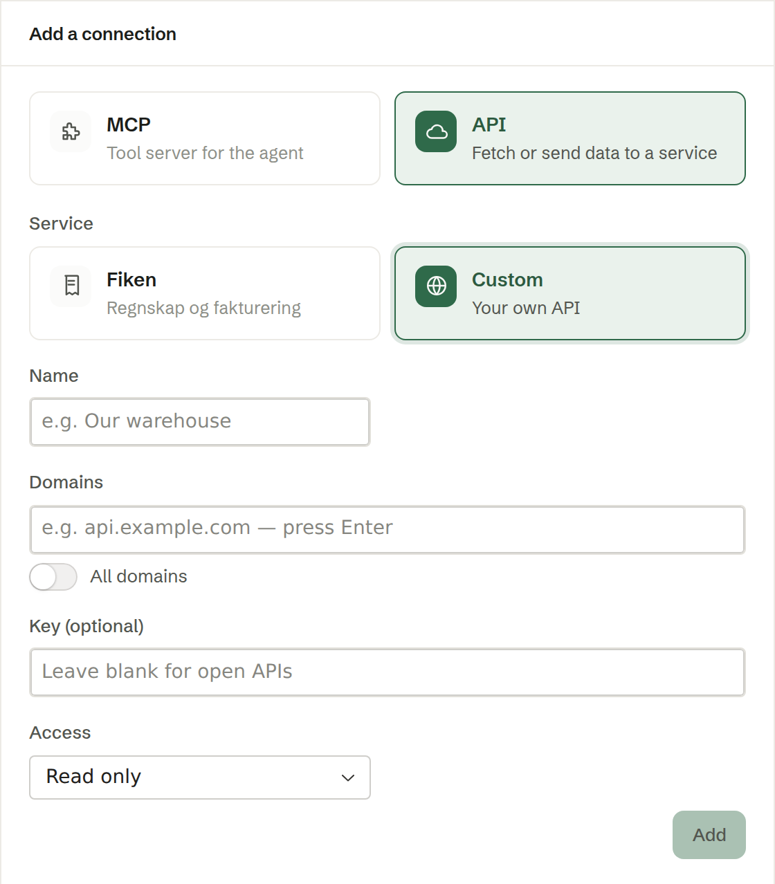 Adding your own API