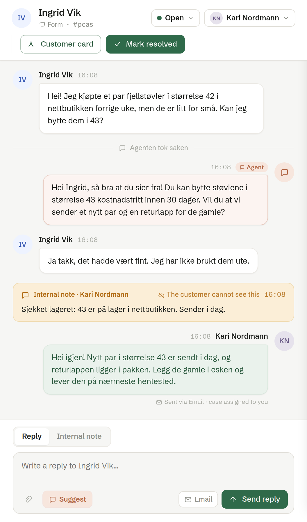 An open conversation with the reply box