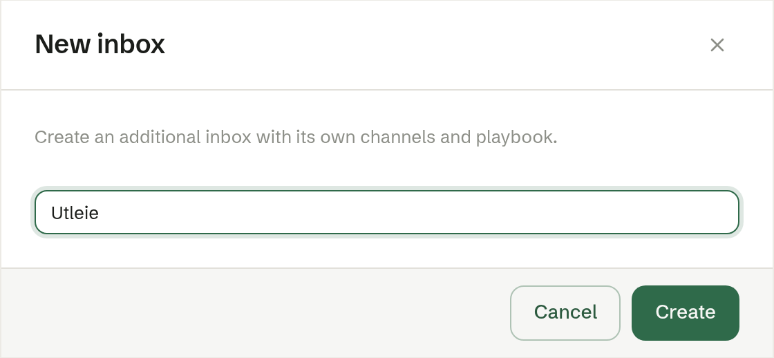 Creating a new inbox
