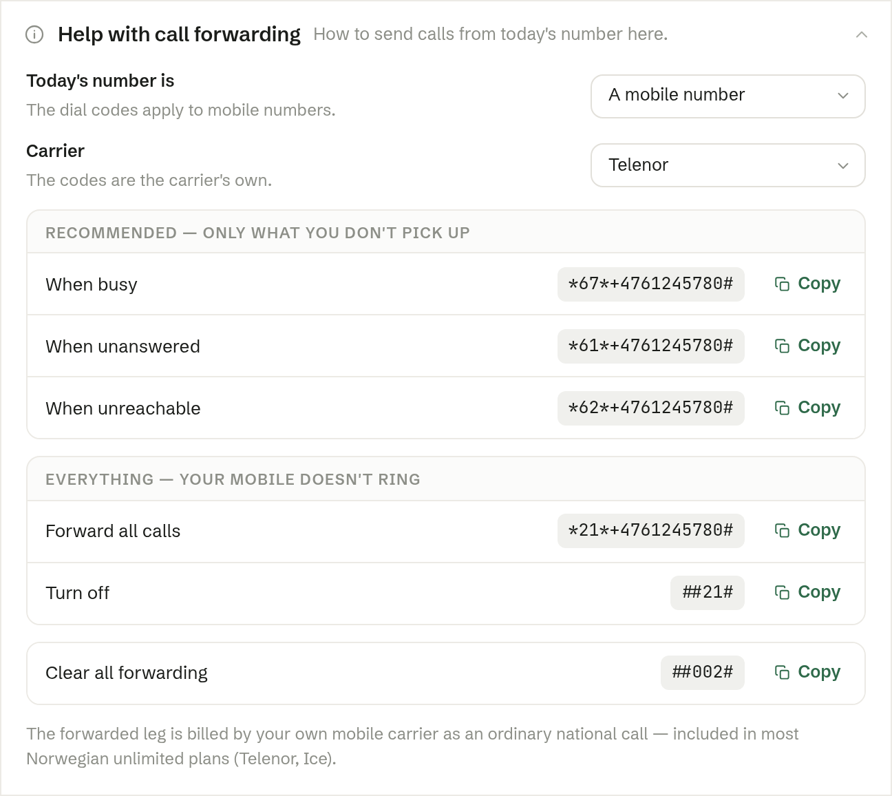 Help with call forwarding