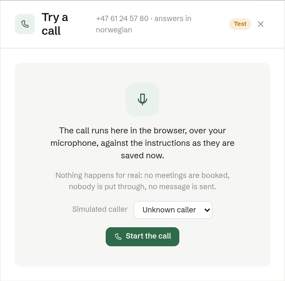 Trying a call