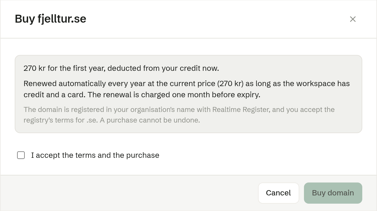 Buying a domain