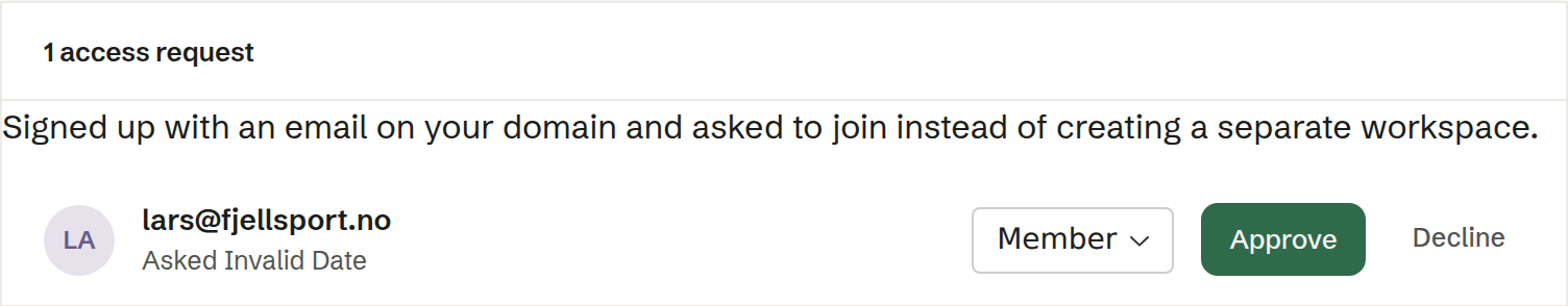 The users page